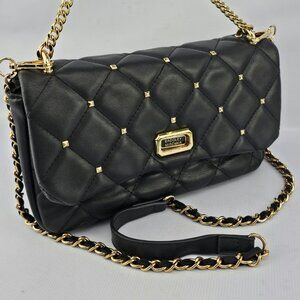 BADGLEY MISCHKA CROSSBODY BLACK WITH DIAMOND STUDS ON COVER HANDBAG  $129.